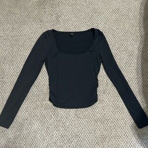 SHEIN Black Square Neck Bodysuit